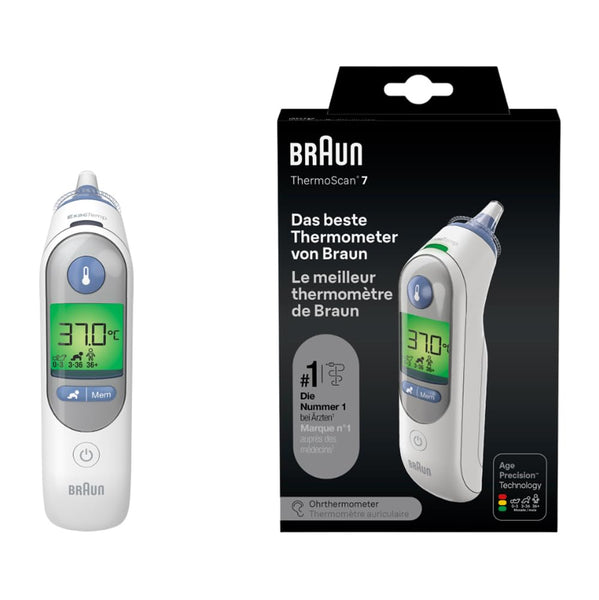 Braun ThermoScan 7 Ohrthermometer bei bodyshop-fit.de | Altersgenauigkeit & farbcodiertes Display jetzt kaufen - Bodyshop-fit