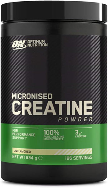 Optimum Nutrition Mikronisiertes Kreatin Pulver - Geschmacksneutral, 634g, 186 Portionen für optimale Leistung - Bodyshop-fit