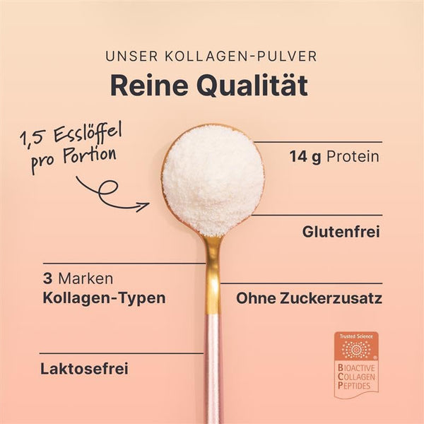 SHEKO Premium Kollagen Pulver 450g - Natürliches Bioaktives Kollagen Hydrolysat - Peptide Typ 1, 2, 3 - Collagen Pulver - Reinste Qualität - Optimale Löslichkeit - Proteinpulver - Made in Germany