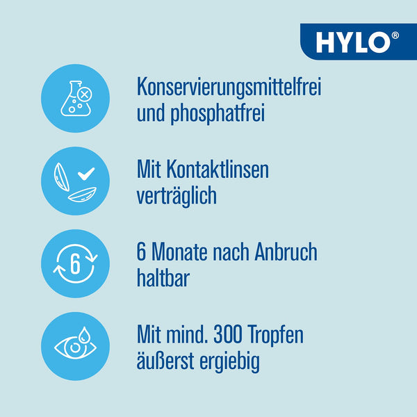 HYLO COMOD Augentropfen für trockene Augen mit Hyaluronsäure, Doppelpackung 2x10 ml - Bodyshop-fit