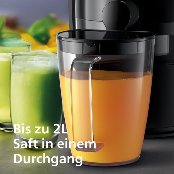 Philips 3000 Series Entsafter - 800W, QuickClean, XL 75mm Einfüllschacht, 2L Saftkapazität, leicht zu montieren und zu reinigen, frischer Saft ohne Fruchtfleisch (HR1856/70) - Bodyshop-fit