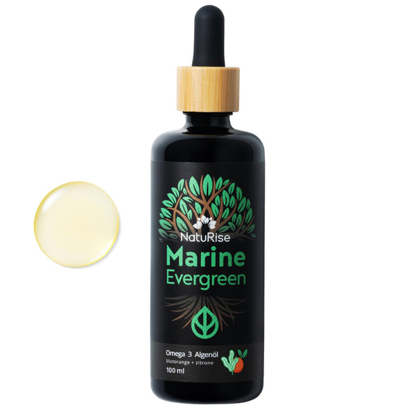 NatuRise® Omega 3 Vegan - Algenöl - 1884mg DHA, EPA & DPA - Hochdosiert - 100 ml - Laborgeprüft – Triglycerid-Form - Pipette mit Dosierskala - UV-Glas