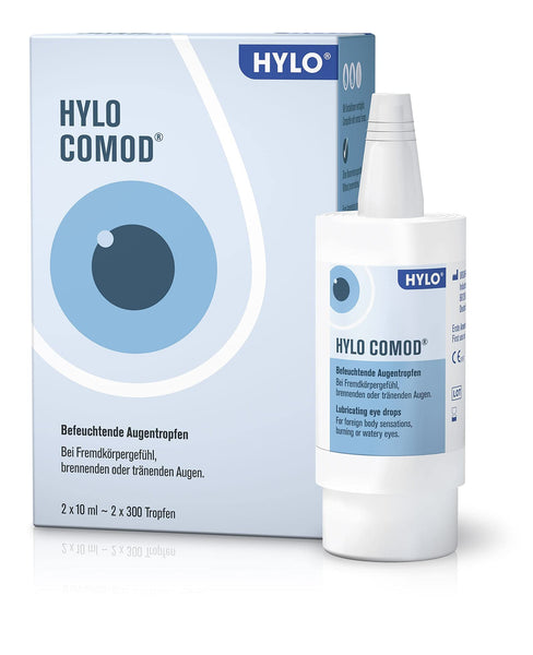 HYLO COMOD Augentropfen für trockene Augen mit Hyaluronsäure, Doppelpackung 2x10 ml - Bodyshop-fit