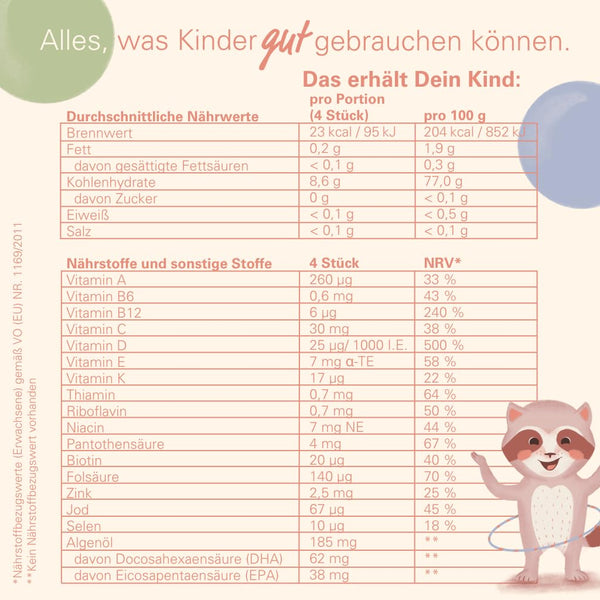 wowtamins Kids Complete zuckerfrei - Vegane Multivitamin Gummies mit Omega 3 für Kinder - zuckerfreie Kinder-Vitamine für ein starkes Immunsystem mit Vitamin C, D3, B12, Zink & mehr - 30-Tage-Vorrat - Bodyshop-fit
