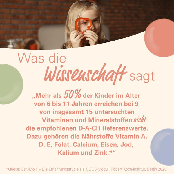 wowtamins Kids Complete zuckerfrei - Vegane Multivitamin Gummies mit Omega 3 für Kinder - zuckerfreie Kinder-Vitamine für ein starkes Immunsystem mit Vitamin C, D3, B12, Zink & mehr - 30-Tage-Vorrat - Bodyshop-fit