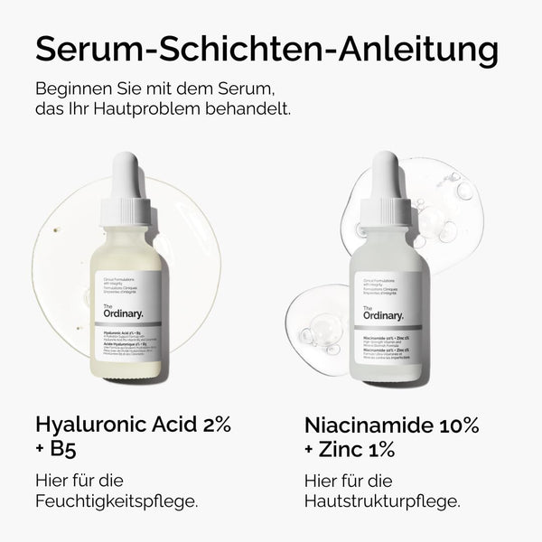 The Ordinary Hyaluronic Acid 2% + B5 (with Ceramides), Hyaluronsäure + B5 (mit Ceramiden), Tiefenwirksames Hydrationsserum für vitalere, glattere Haut, 30ml
