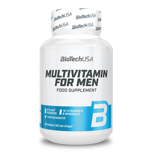 BioTechUSA Multivitamin For Men - Umfassende Unterstützung für aktive Männer | 38 Wirkstoffe | Energie, Immun- und Muskelunterstützung | Antioxidantienschutz, 60 Tabletten
