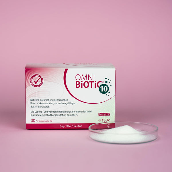 OMNi BiOTiC 10 Darmflora ergänzen | Ergänzung ab dem ersten Tag der Antibiotika-Therapie | Pulver für tägliche Anwendung | Vegan & Glutenfrei | 30 Portionen - Bodyshop-fit