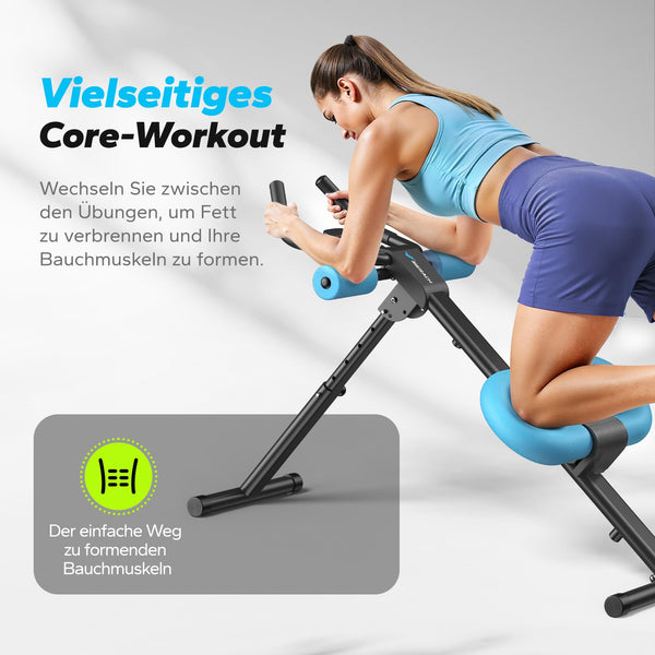MERACH Bauchtrainer für Zuhause – Multifunktionales Trainingsgerät für ganzkörperliches Bauchmuskeltraining mit LCD-Monitor – Abdominal Ab Machine in Schwarz - Bodyshop-fit