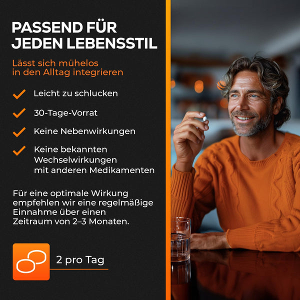 4 HIM TestoBalance für Männer - Normaler Testosteronspiegel, Energie und Muskelfunktion mit Zink, Magnesium, B6 Complex, L-Arginin, Ginseng und Selen - 60 Vegane Tabletten - Bodyshop-fit