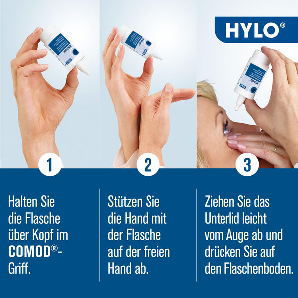 HYLO GEL Augentropfen bei trockenen Augen, langanhaltend, mit Hyaluronsäure, Doppelpackung 2x10 ml
