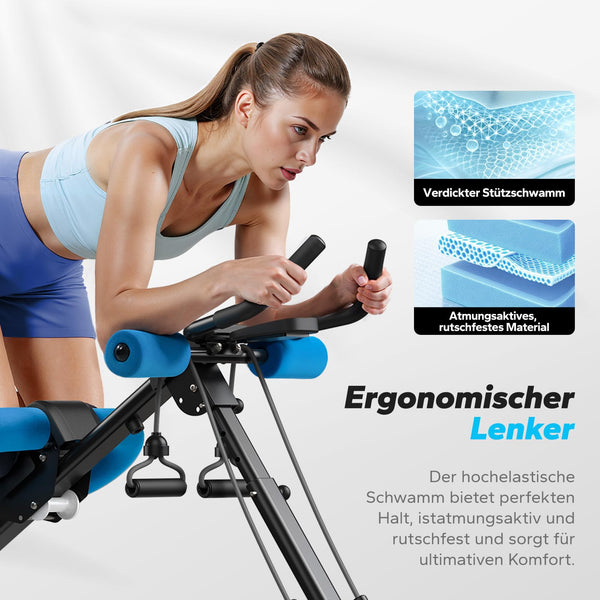 MERACH Bauchtrainer für Zuhause – Multifunktionales Trainingsgerät für ganzkörperliches Bauchmuskeltraining mit LCD-Monitor – Abdominal Ab Machine in Schwarz - Bodyshop-fit