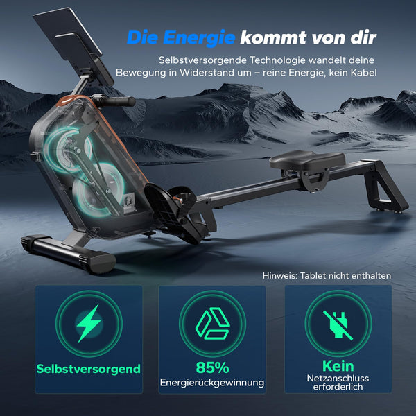MERACH Rudergerät für Zuhause Klappbar - Leise und Aufgerüstete Magnet Rudermaschine mit Verbesserter Führungsschiene für Mehr Bewegungsfreiheit (R15B4) - Bodyshop-fit