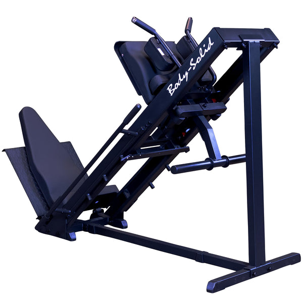 Body-Solid 3in1 Beintrainer für Zuhause | Beinpresse, 45° Hackenschmidt & Wadentrainer | Fitnessgerät Black-Edition - Bodyshop-fit