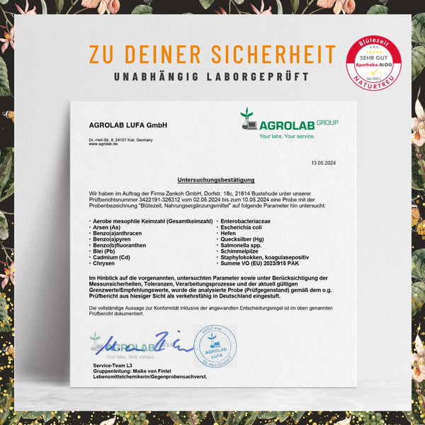 Quercetin Bromelain Komplex vegan 120 Kapseln - 500mg hochdosiertes Quercetin, 100mg Bromelain und 16mg Vitamin C pro Tagesdosis - Blütezeit von Naturtreu - Bodyshop-fit