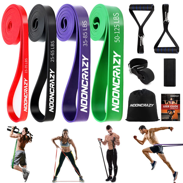 Resistance Bands, 4 Verschiedene Ebenen Widerstandsbänder mit Türanker und Handgriffen, Fitnessbänder für Kraftraining, Training, Yoga für Männer und Frauen