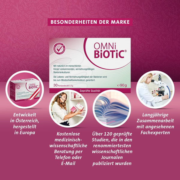 OMNi BiOTiC 10 Darmflora ergänzen | Ergänzung ab dem ersten Tag der Antibiotika-Therapie | Pulver für tägliche Anwendung | Vegan & Glutenfrei | 30 Portionen - Bodyshop-fit