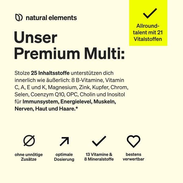 Premium Multivitamin hochdosiert – 180 komplexe Kapseln mit wertvollen Vitaminen A-Z, Bioaktiv-Formen und laborgeprüfter Qualität - Bodyshop-fit