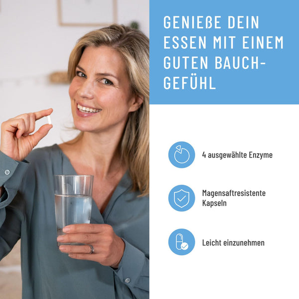 NATURTREU® Verdauungsenzyme (Digestive Enzyme) - Enzymhelden: Enzym Komplex mit Protease, α-Amylase & Lipase - 120 vegane Kapseln - in Deutschland produziert & laborgeprüft