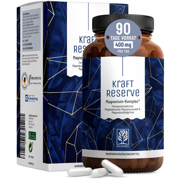 Magnesium Komplex hochdosiert – Hochwertige Mischung aus Magnesiumcitrat, Bisglycinat, Magnesium Malat und Magnesiumoxid – Vegan – 180 Kapseln - Bodyshop-fit