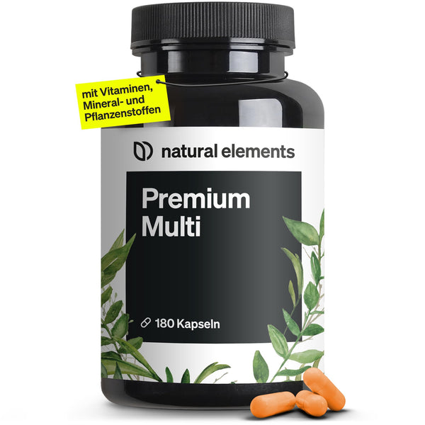 Premium Multivitamin hochdosiert – 180 komplexe Kapseln mit wertvollen Vitaminen A-Z, Bioaktiv-Formen und laborgeprüfter Qualität - Bodyshop-fit