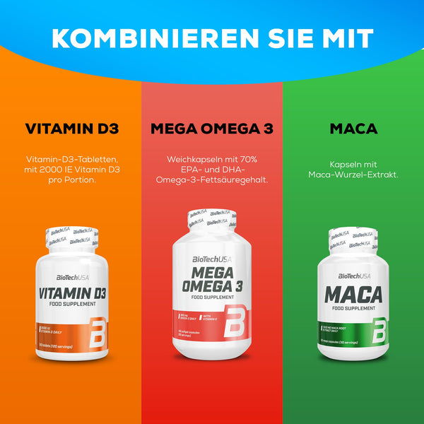 BioTechUSA Multivitamin For Men - Umfassende Unterstützung für aktive Männer | 38 Wirkstoffe | Energie, Immun- und Muskelunterstützung | Antioxidantienschutz, 60 Tabletten