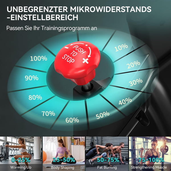 Wenoker Heimtrainer Fahrrad für effektives Kardio-Training Zuhause | Leises Spinning Bike mit APP und verstellbarem Widerstand | Bis 160KG mit Tablet-Halter - Bodyshop-fit