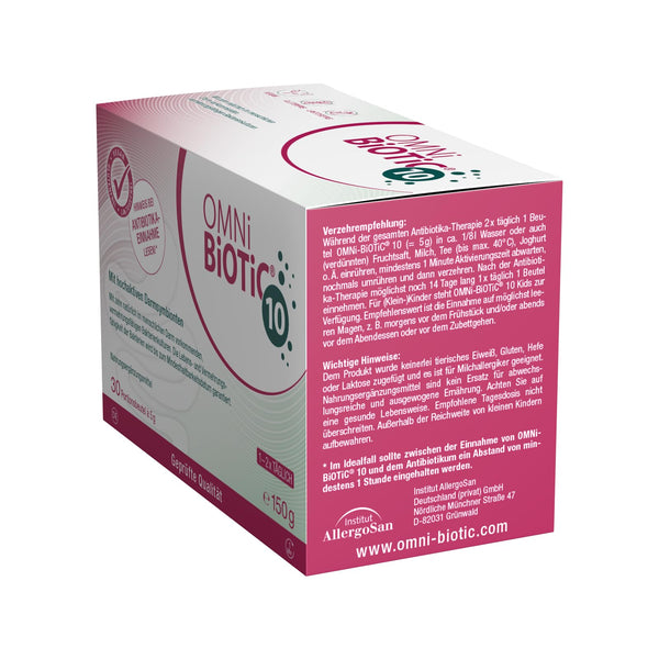 OMNi BiOTiC 10 Darmflora ergänzen | Ergänzung ab dem ersten Tag der Antibiotika-Therapie | Pulver für tägliche Anwendung | Vegan & Glutenfrei | 30 Portionen - Bodyshop-fit