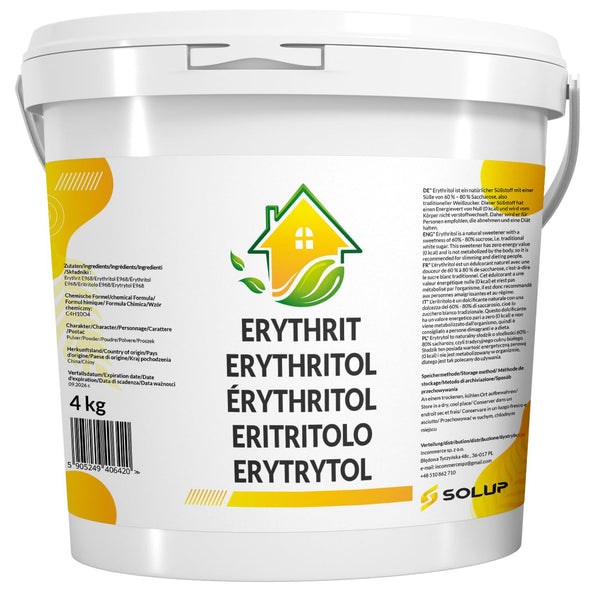 SOLUP Erythrit Zucker 4 kg I Erythritol Zuckerersatz ohne Kalorien I Kristallzucker Erytritzucker Sugar Substitute (4, Kilogramm) - Bodyshop-fit