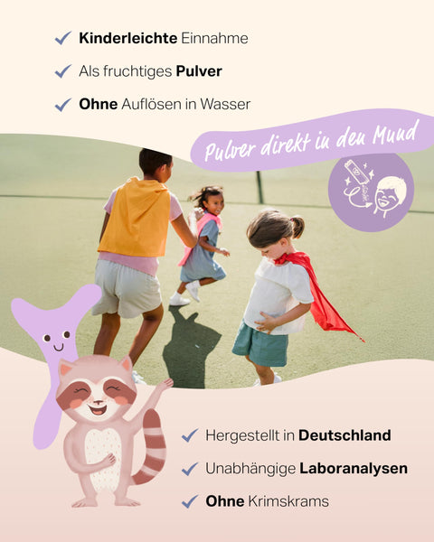 wowtamins Kids Probio Nahrungsergänzung – Leckere Direktsticks mit 9 ausgewählten Darmbakterien für eine gesunde Darmflora (30-Tage-Vorrat) für Kinder ab 4 Jahren - Bodyshop-fit