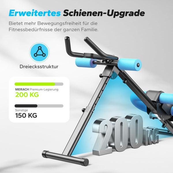 MERACH Bauchtrainer für Zuhause – Multifunktionales Trainingsgerät für ganzkörperliches Bauchmuskeltraining mit LCD-Monitor – Abdominal Ab Machine in Schwarz - Bodyshop-fit
