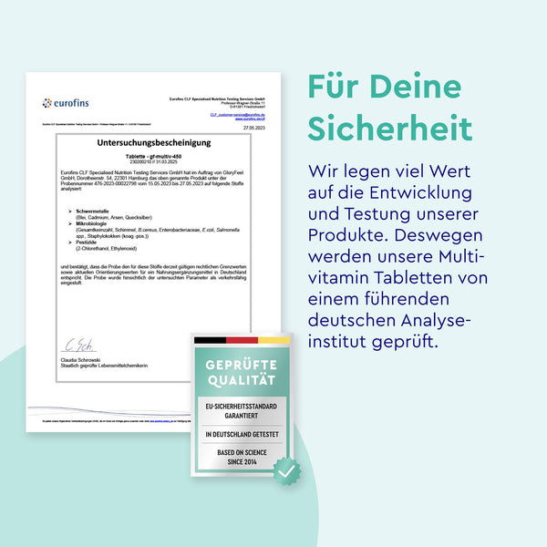 Multivitamin hochdosiert 450 Tabletten - Wichtige Mineralien & A-Z Vitamine für 15 Monate Vorrat - Unterstützt das Immunsystem* - Laborgeprüft in Deutschland ohne Zusätze - Bodyshop-fit