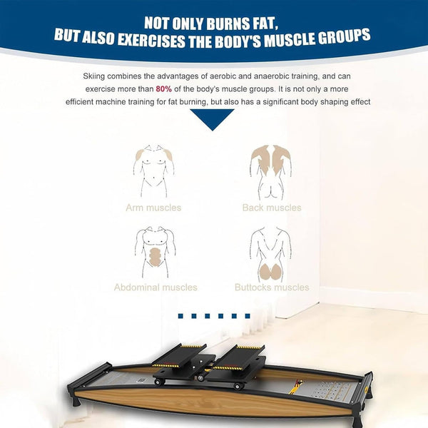 Indoor Ski Trainingsgerät Simulator für Ganzkörpertraining mit einstellbarem Widerstand bis 150 kg, ideal für Hockey und Eislaufen Konditionierung - Bodyshop-fit