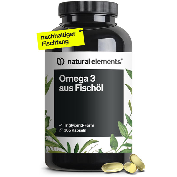 Omega 3 Fischöl Kapseln – 365 Kapseln mit 2000mg reinem Fischöl, EPA & DHA in Triglycerid-Form, laborgeprüft & nachhaltig gefangen für optimale Gesundheit - Bodyshop-fit