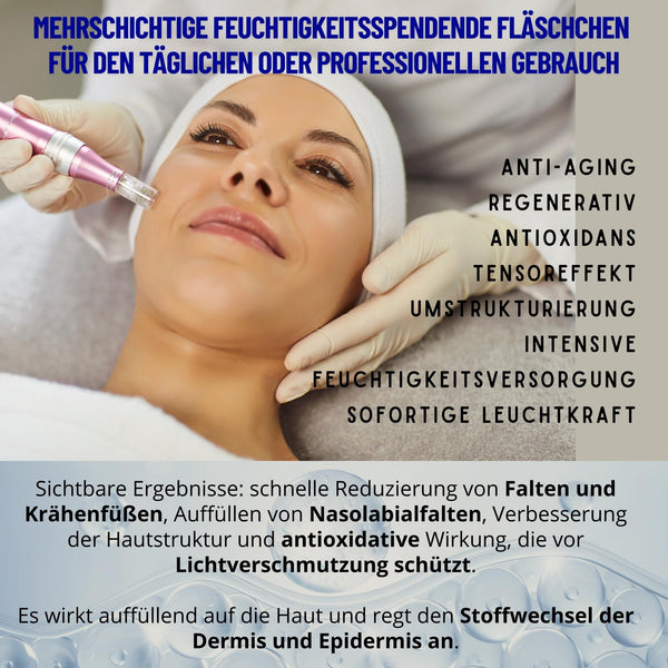 KFS Dreifach- Hyaluron Serum Hochdosiert – Microneedling Serum für Gesicht & Dermaroller – Lifting, Straffung, Faltenreduktion & Tiefenhydration – Mit Pantenol & Niacinamid – Nicht injizierbar. 10x5ml
