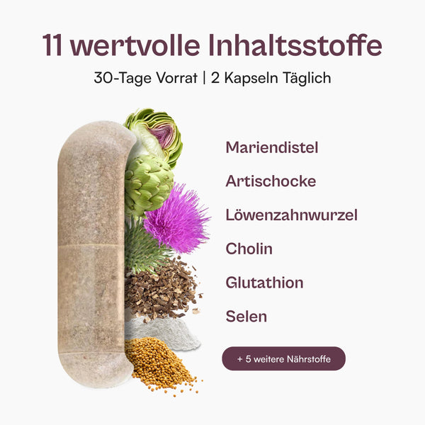 miavola Schilddrüsen Leber Komplex - Hochdosierte 60 Kapseln mit Mariendistel, Artischocke, Cholin, Glutathion, Selen, NAC und Aminosäuren - Bodyshop-fit