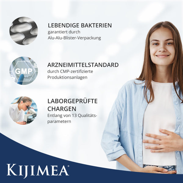 Kijimea K53 Darmbakterien Kapseln hochdosiert | 53 Bakterienstämme mit Biotin & Niacin | >500 Milliarden KBE | laktosefrei & glutenfrei | 28 Kapseln - Bodyshop-fit