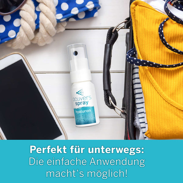 Ocuvers Hyaluron Augenspray – mit Liposomen - 15ml Augenspray gegen trockene Augen - Die Alternative zu Augentropfen gegen trockene Augen