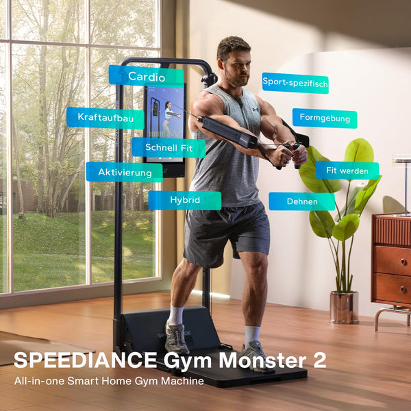 Speediance Gym Monster 2 Smart Home Gym, Upgraded AI-Powered Home Workout Maschine, Multifunktionale Smith Maschine, Ganzkörper-Krafttraining Fitnessgeräte, All-in-One Workout Station(Family Plus 2.0)