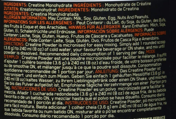 Optimum Nutrition Mikronisiertes Kreatin Pulver - Geschmacksneutral, 634g, 186 Portionen für optimale Leistung - Bodyshop-fit
