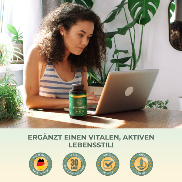 Primal Harvest Multivitamin Tabletten - Hochdosierte Kapseln mit Vitaminen A, C, D, K und Mineralstoffen für optimale Gesundheit (30 Portionen) - Bodyshop-fit