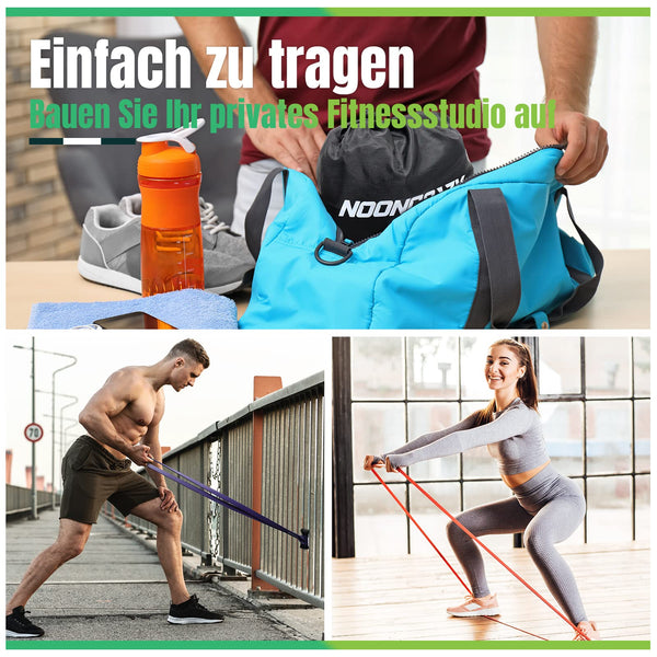 Resistance Bands, 4 Verschiedene Ebenen Widerstandsbänder mit Türanker und Handgriffen, Fitnessbänder für Kraftraining, Training, Yoga für Männer und Frauen