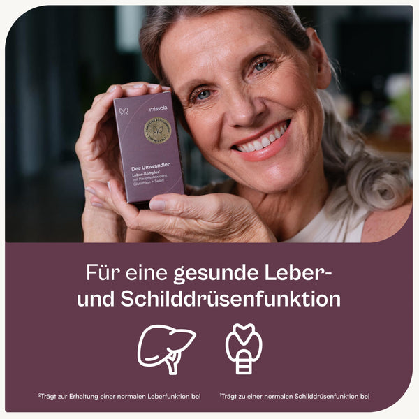 miavola Schilddrüsen Leber Komplex - Hochdosierte 60 Kapseln mit Mariendistel, Artischocke, Cholin, Glutathion, Selen, NAC und Aminosäuren - Bodyshop-fit