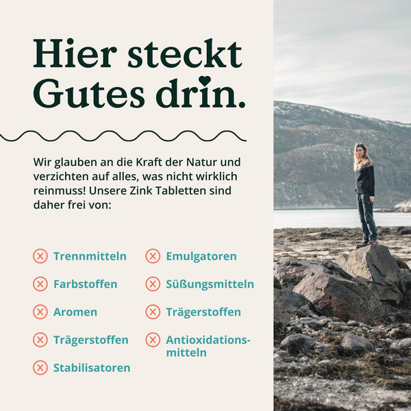 NATURE LOVE Zink 25mg hochdosiert - 365 vegane Tabletten für optimale Bioverfügbarkeit - Bodyshop-fit