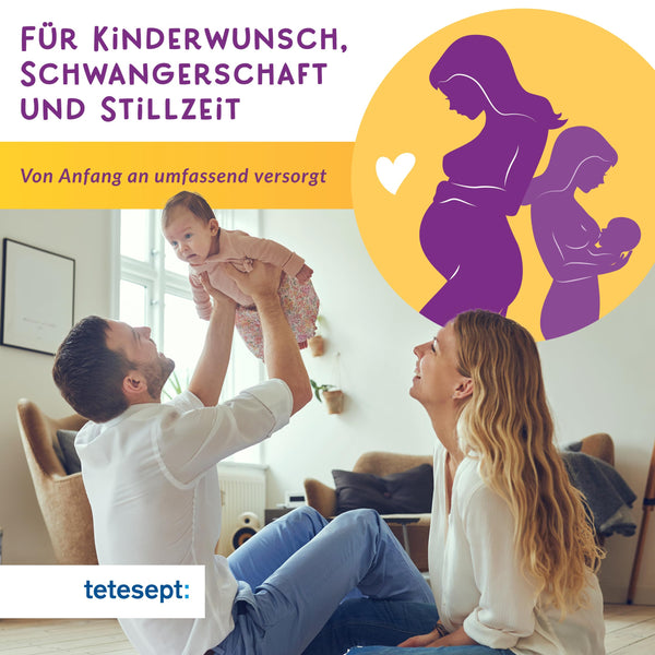 tetesept Femi Baby – 16 Nährstoffe für Kinderwunsch, Schwangerschaft & Stillzeit – mit Folsäure, Eisen, Jod + DHA – 1 x Monatspackung à 30 Tabletten + 30 Kapseln NEU