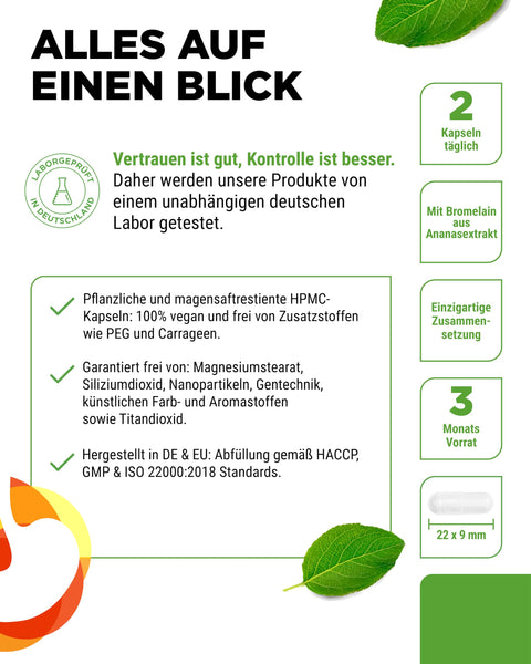 vit4ever Verdauungsenzyme - 180 Kapseln mit 16 Enzyme plus Betain HCL, Rutin & Enzianwurzel - Mit Bromelain, Papain, Amylase, Lipase, Protease, Laktase - Vegan - Hochdosiert