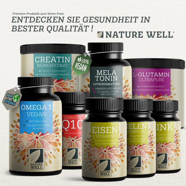 Zinkbisglycinat 25mg vegan - 3x365 Tabletten für höchste Bioverfügbarkeit, laborgeprüftes Zink, hochdosiert im XXL-Vorratspack - NatureWell - Bodyshop-fit