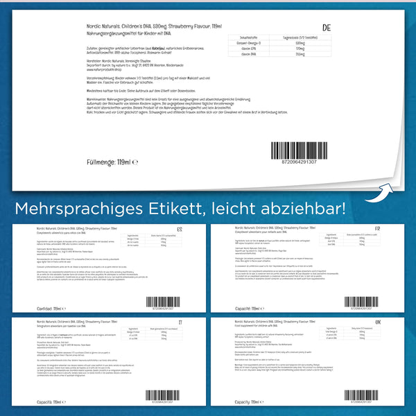 Nordic Naturals, Children's DHA, 119ml, 530mg DHA je Dosis, Geschmacksneutral, Glutenfrei, Sojafrei, GMO frei