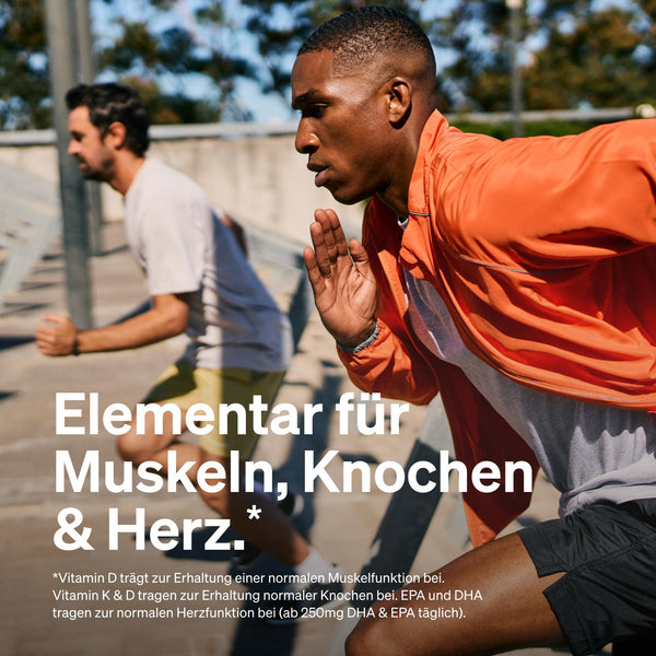 natural elements Vitamin D3 + K2 + Omega 3 – Premium K2VITAL® von Kappa 99,7+% All-Trans K2 – Premium Omega 3 in Triglycerid Form und bioverfügbares D3 – in Deutschland produziert & laborgeprüft
