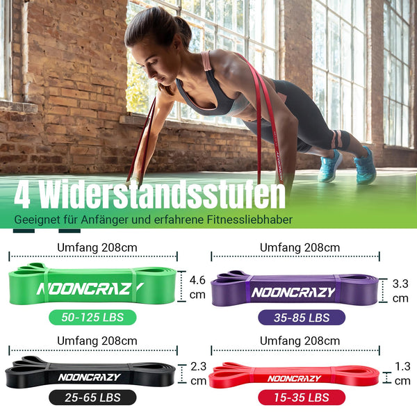 Resistance Bands, 4 Verschiedene Ebenen Widerstandsbänder mit Türanker und Handgriffen, Fitnessbänder für Kraftraining, Training, Yoga für Männer und Frauen